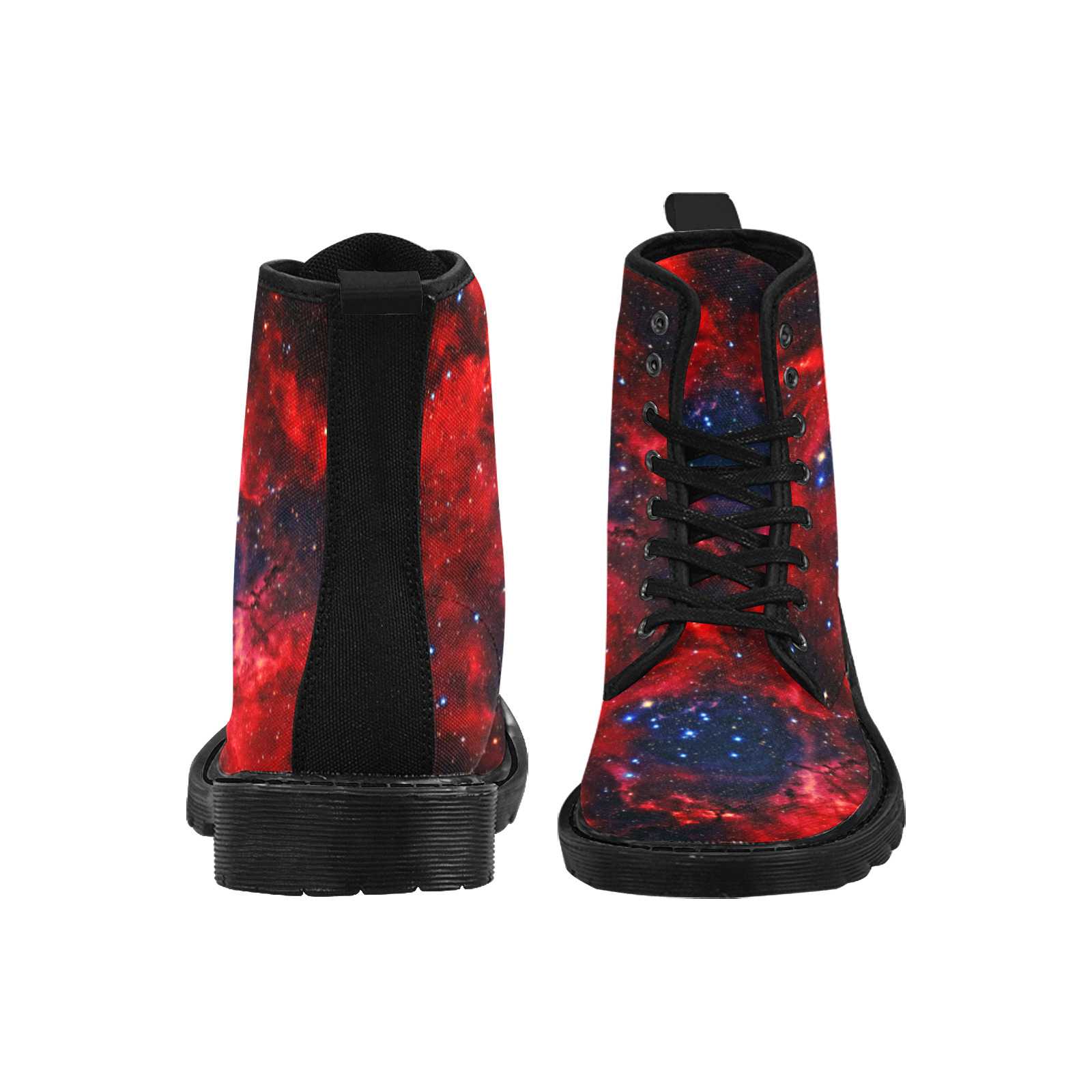Mystical fantasy deep galaxy space - Interstellar cosmic dust Martin Boots for Men (Black) (Model 1203H)