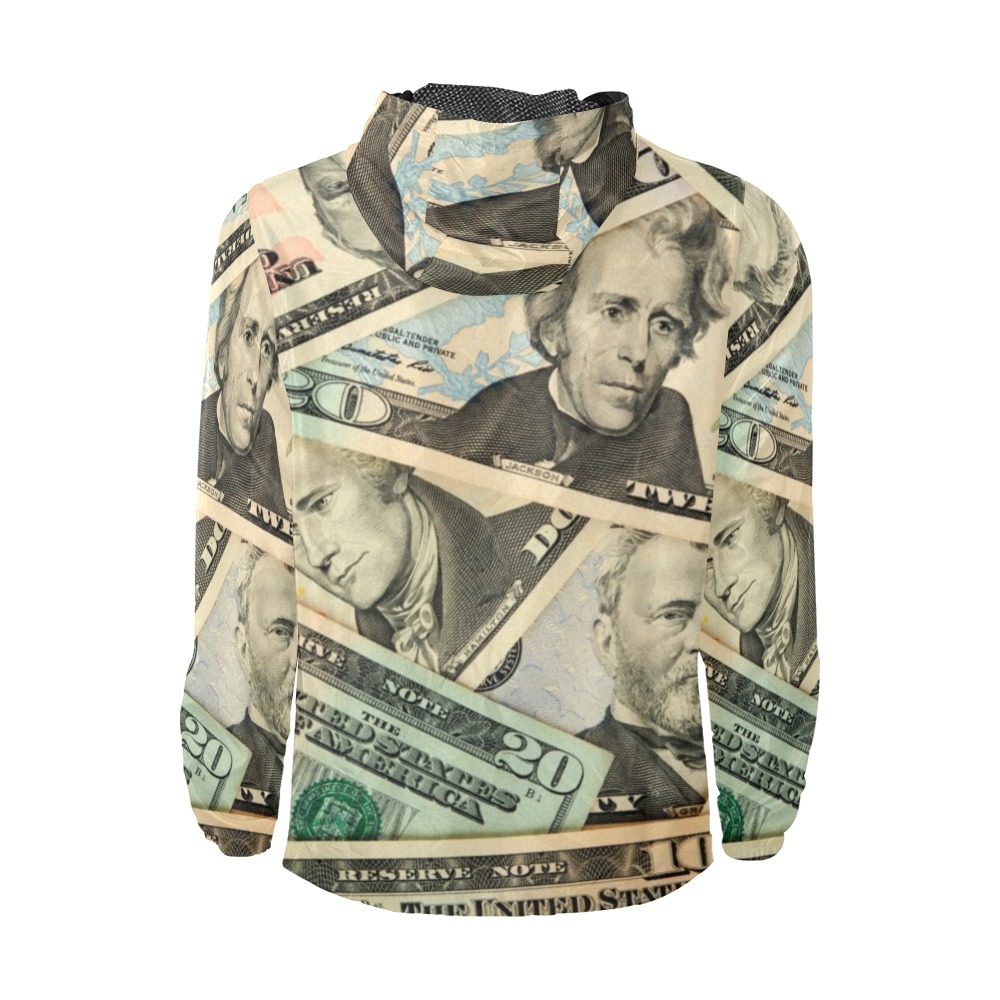 US PAPER CURRENCY Unisex All Over Print Windbreaker (Model H23)