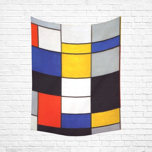 Composition A by Piet Mondrian Cotton Linen Wall Tapestry 60"x 80"