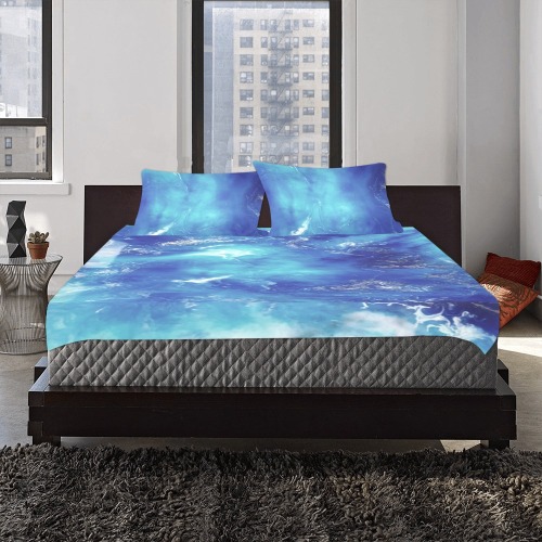 Encre Bleu Photo 3-Piece Bedding Set