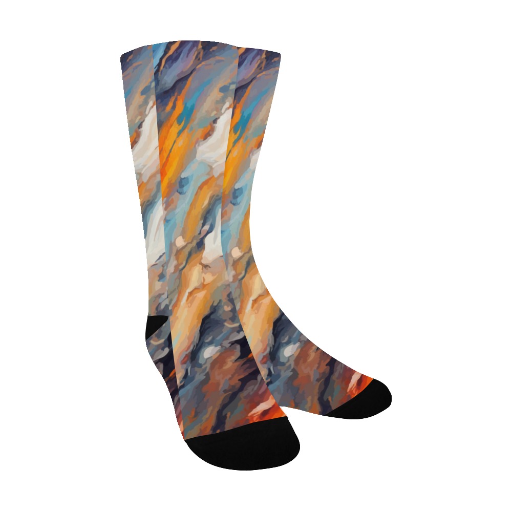 Diagonal lines of artistic paint. Abstract art Men's Custom Socks