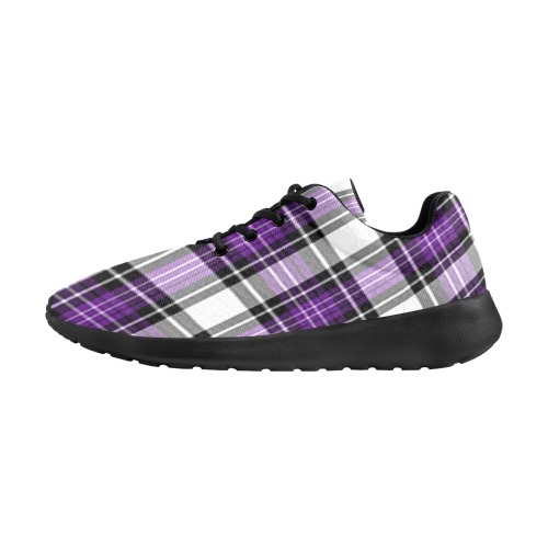 Purple Black Plaid Women's Athletic Shoes (Model 0200)