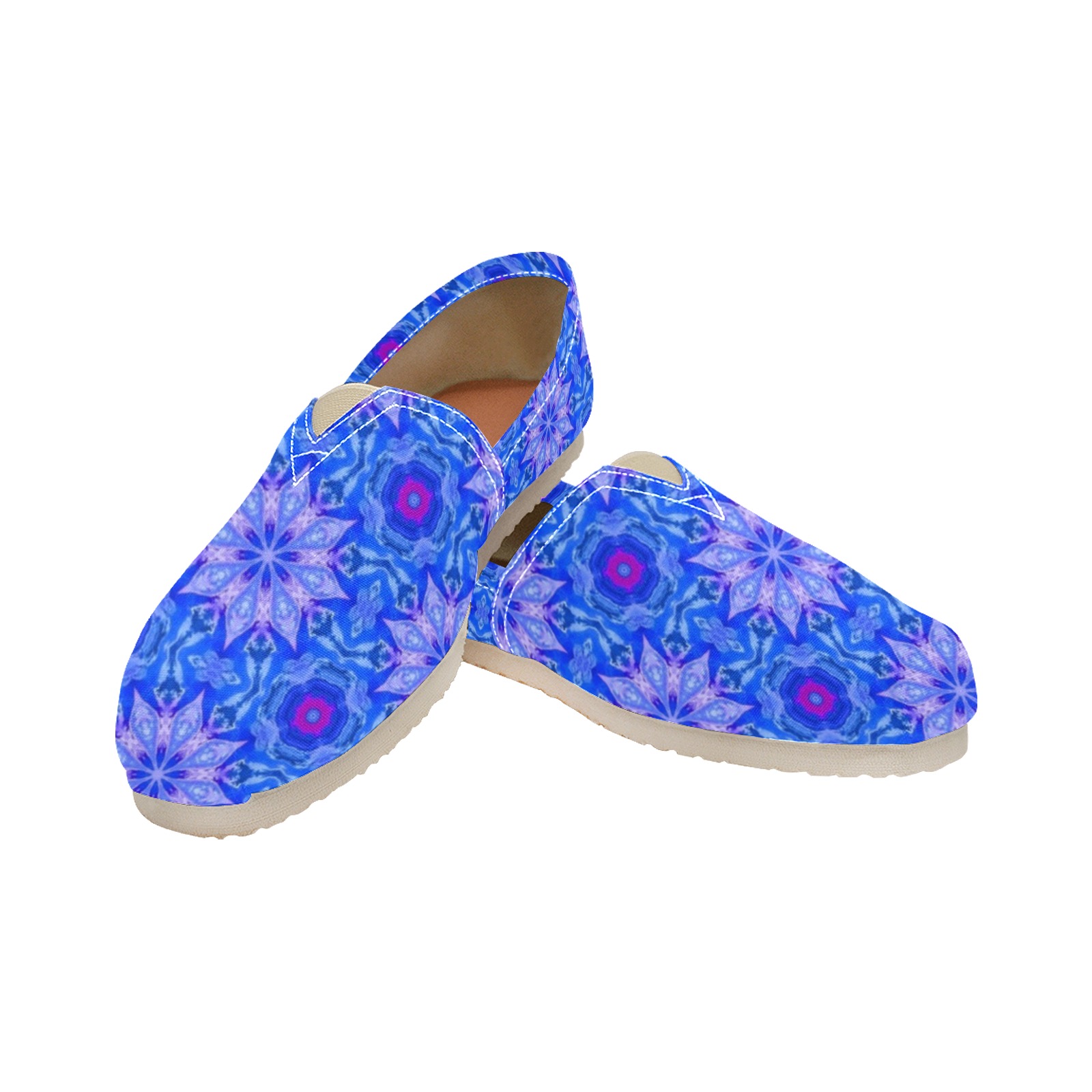 Purple and Blue Abstract Women's Classic Canvas Slip-On (Model 1206)