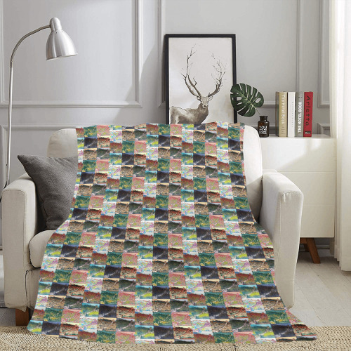 Great Wall of China, China Collage Ultra-Soft Micro Fleece Blanket 60"x80"