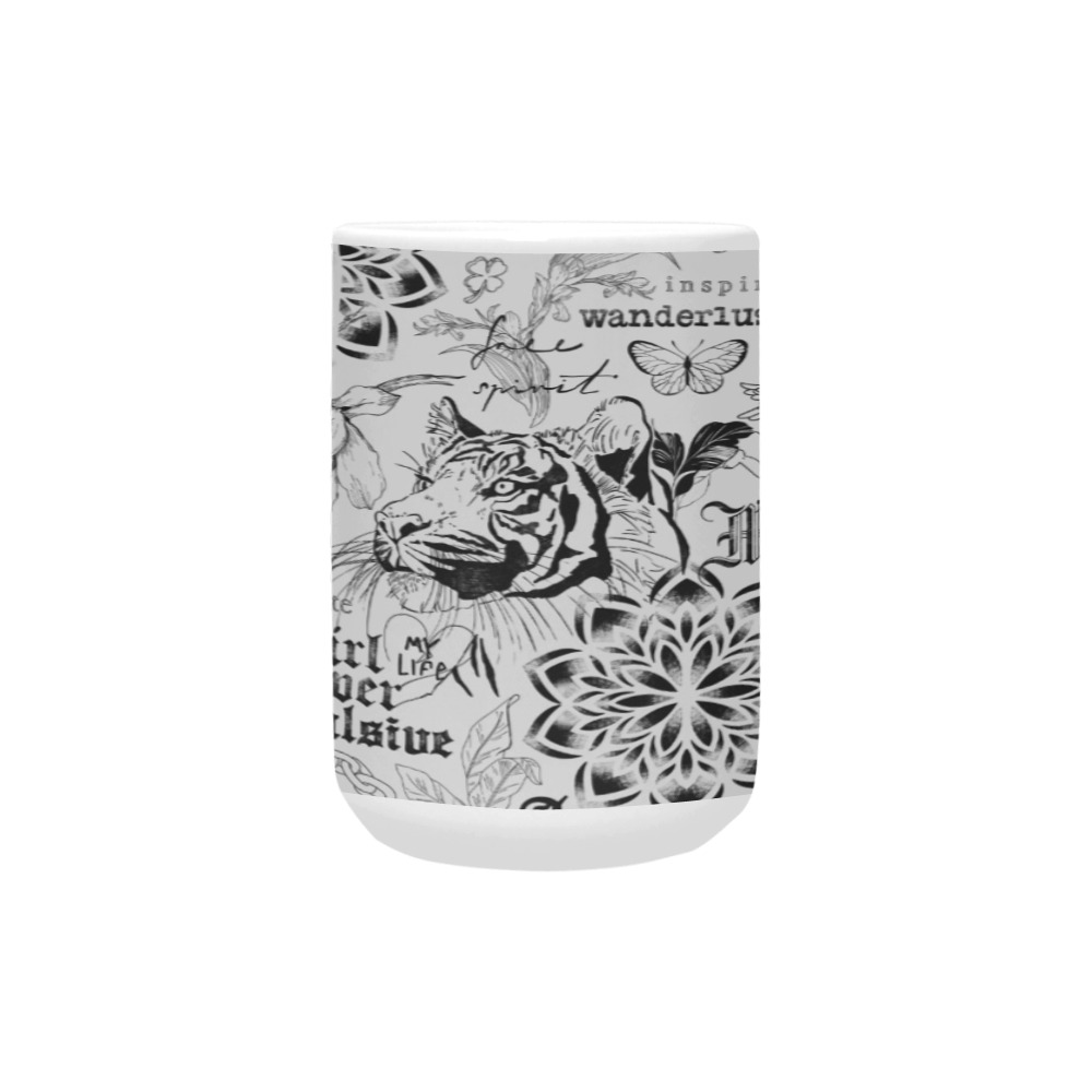 Inspirational tattoo pattern Custom Ceramic Mug (15OZ)