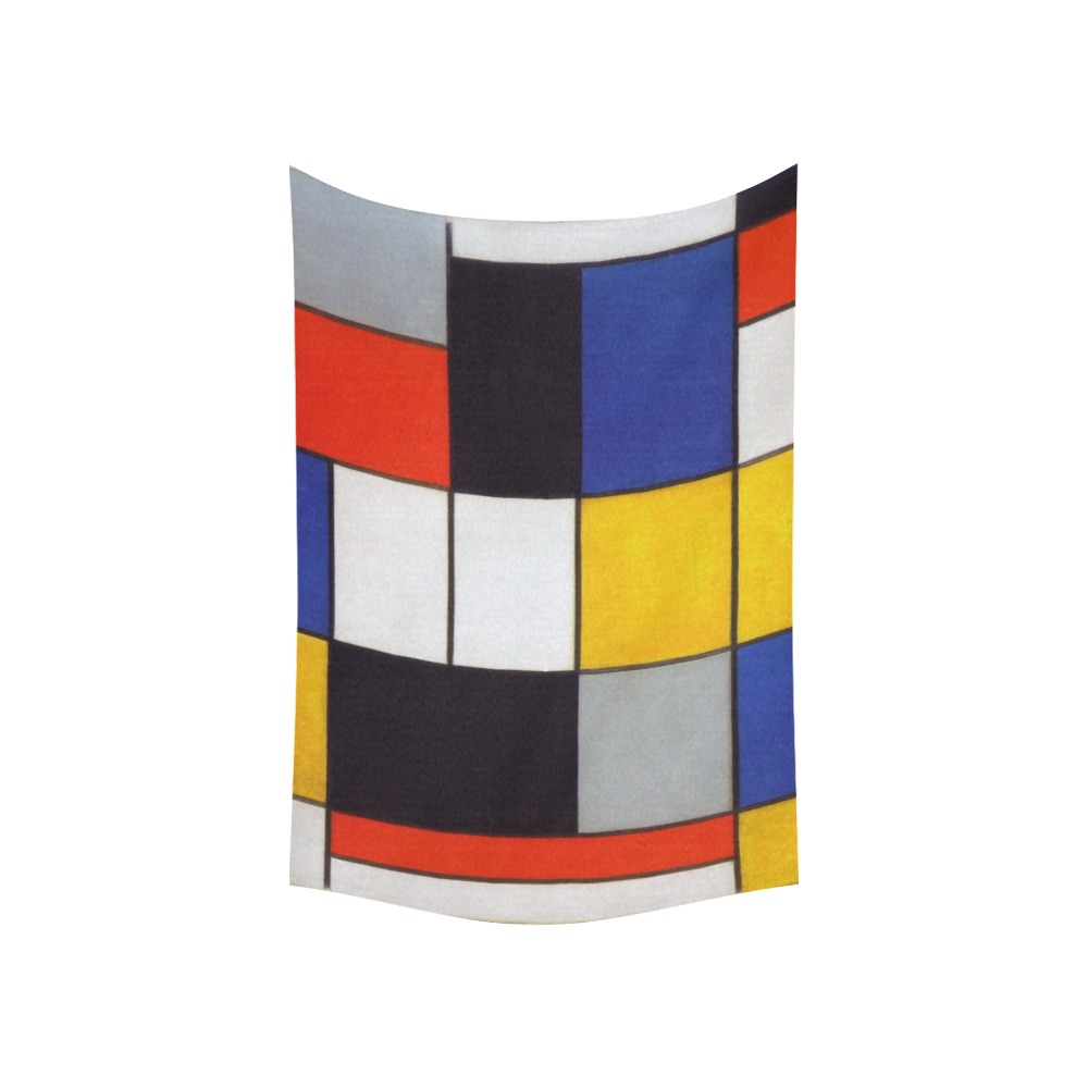 Composition A by Piet Mondrian Cotton Linen Wall Tapestry 60"x 40"