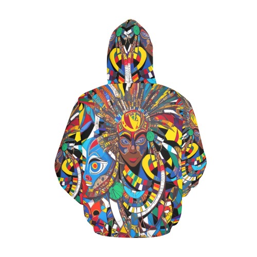 Elegant geometrical abstract of an African mask. All Over Print Hoodie for Men (USA Size) (Model H13)