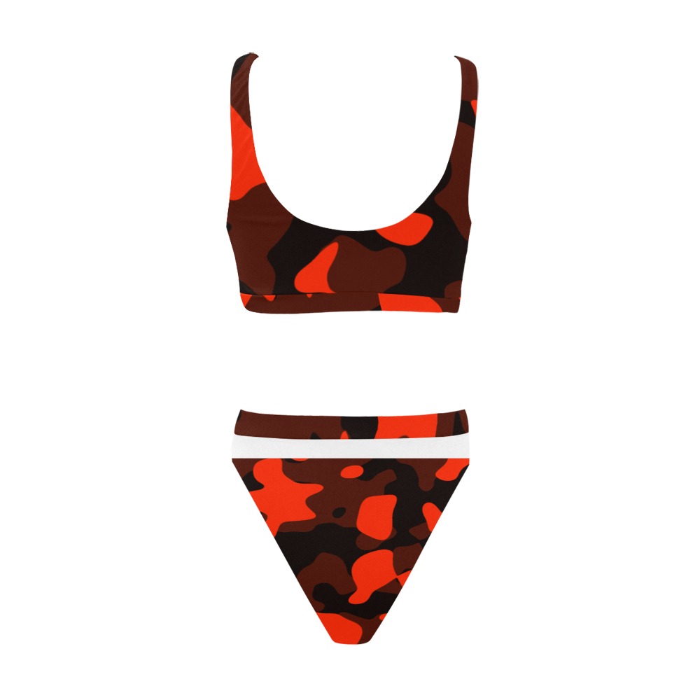 Camouflage Collection Sport Top & High-Waisted Bikini Swimsuit (Model S07)