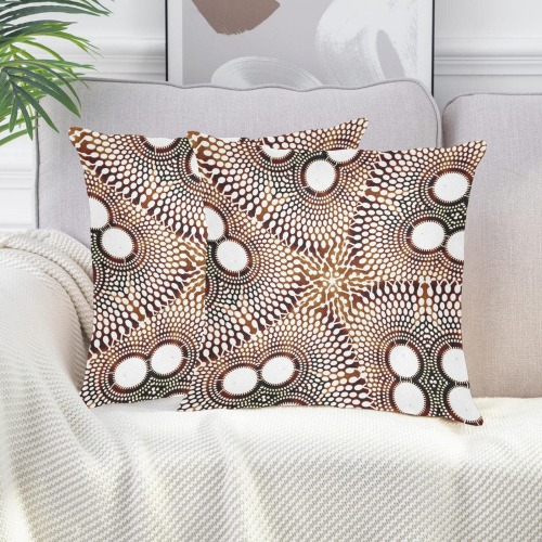 AFRICAN PRINT PATTERN 4 Linen Zippered Pillowcase 18"x18"(Two Sides&Pack of 2)