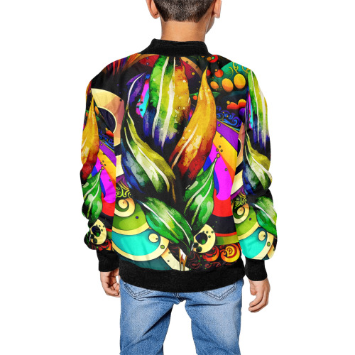 Mardi Gras Colorful New Orleans Kids' All Over Print Bomber Jacket (Model H40)
