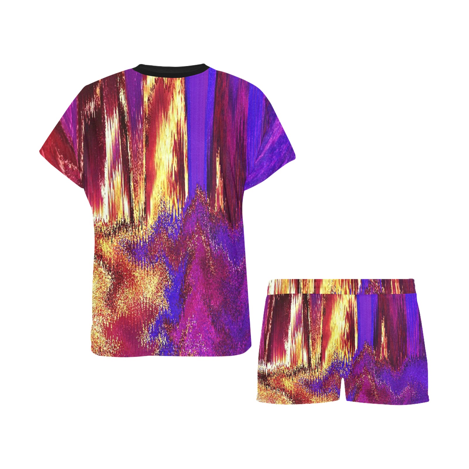 Melted Glitch Women's Short Pajama Set