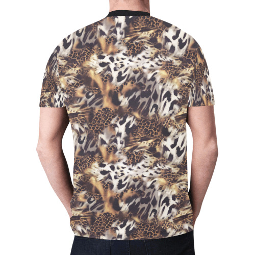 Animal Leopard Print New All Over Print T-shirt for Men (Model T45)