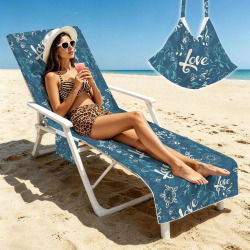 Butterfly love Beach chair cover Beach Chair Towel Cover with Side Pockets