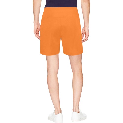 color pumpkin Men's Mid-Length Beach Shorts (Model L47)