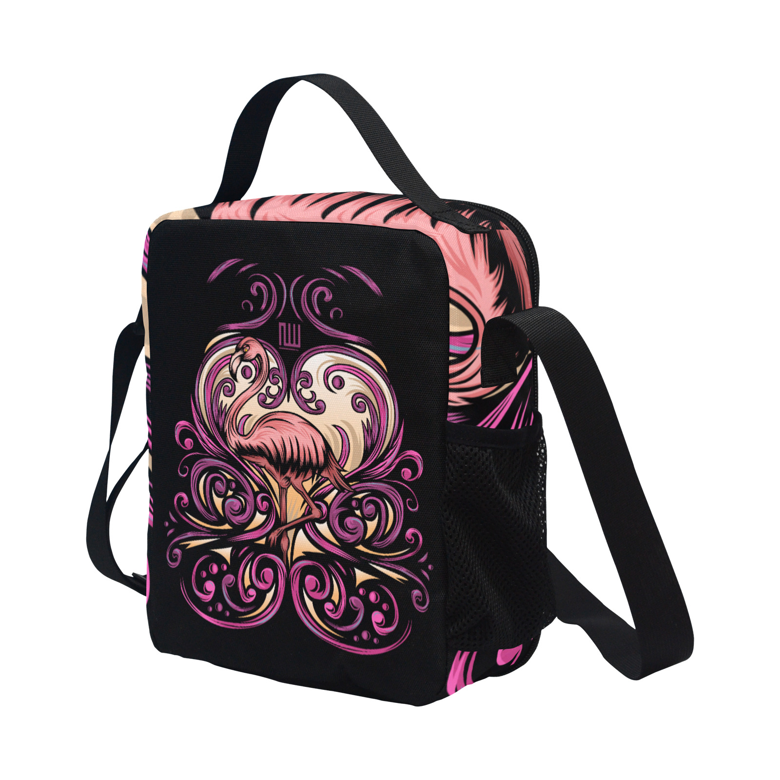 Exotic Pink All Over Print Crossbody Lunch Bag for Kids (Model 1722)
