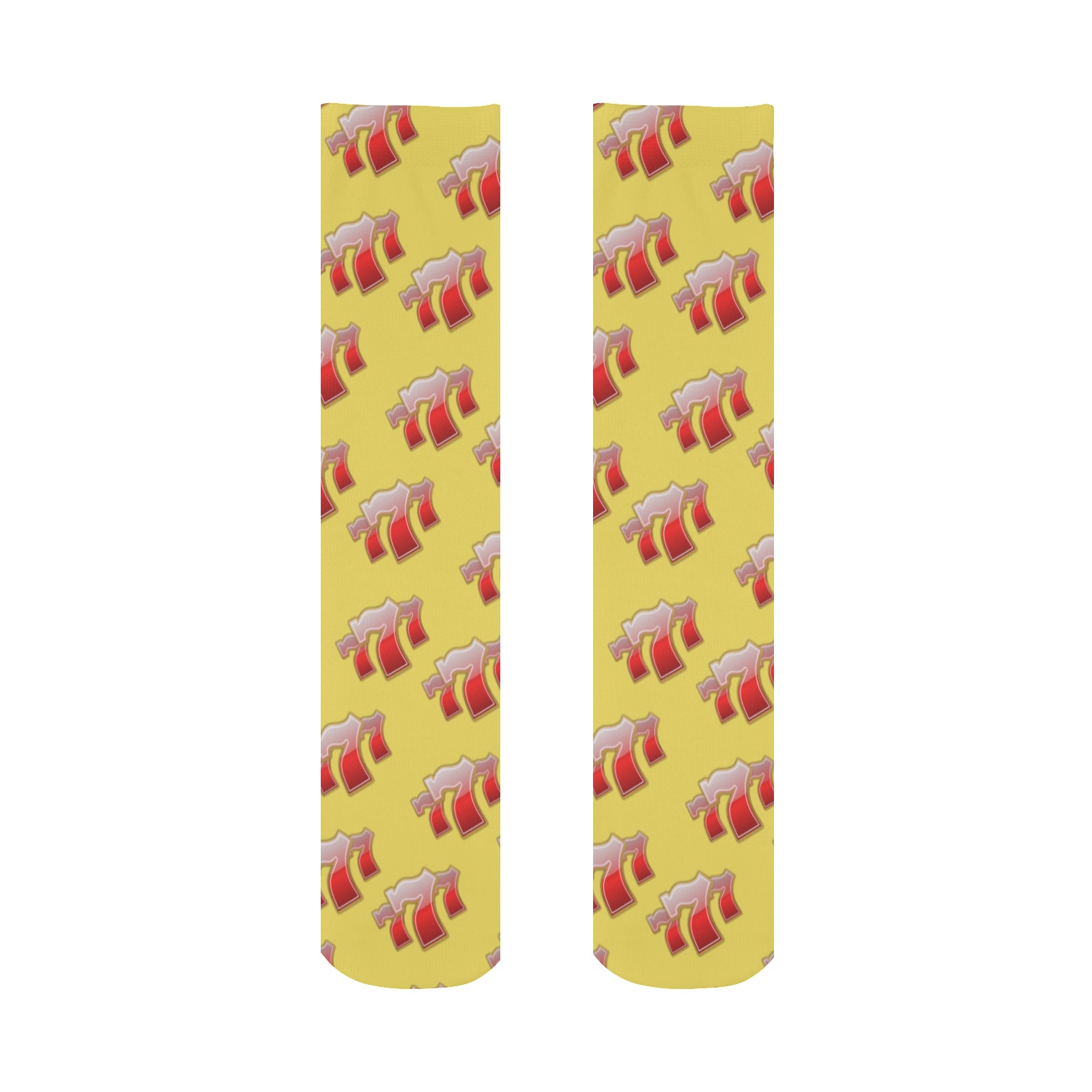 Lucky Sevens 777 on Yellow All Over Print Socks for Women