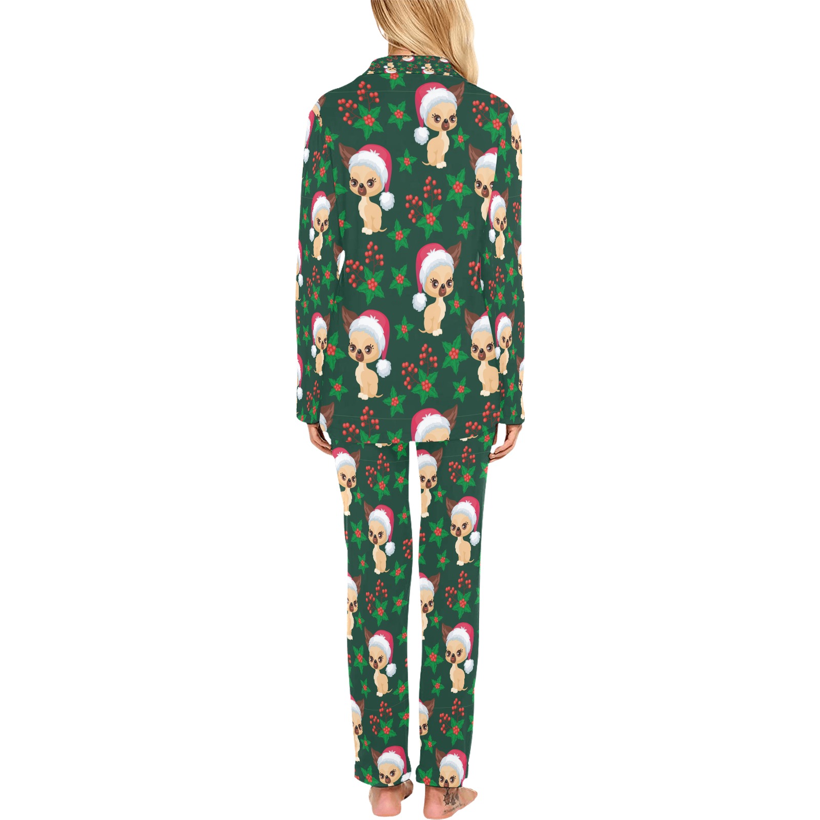 Christmas Chihuahua Women's Long Pajama Set