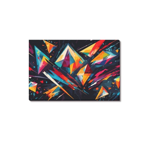 Diamond brilliant shapes. Colorful abstract art Upgraded Canvas Print 18"x12"
