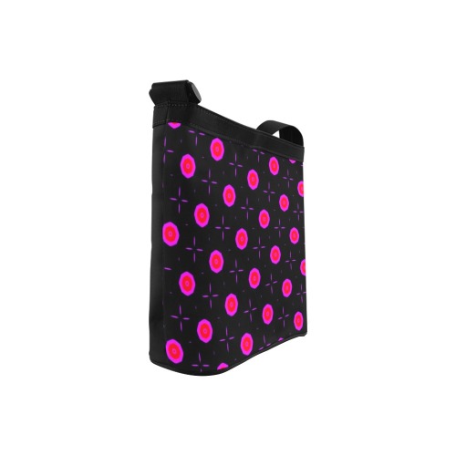 Pink Dots on Black Crossbody Bags (Model 1613)