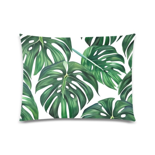 Monstera Leaves Pattern Custom Zippered Pillow Case 20"x26"(Twin Sides)