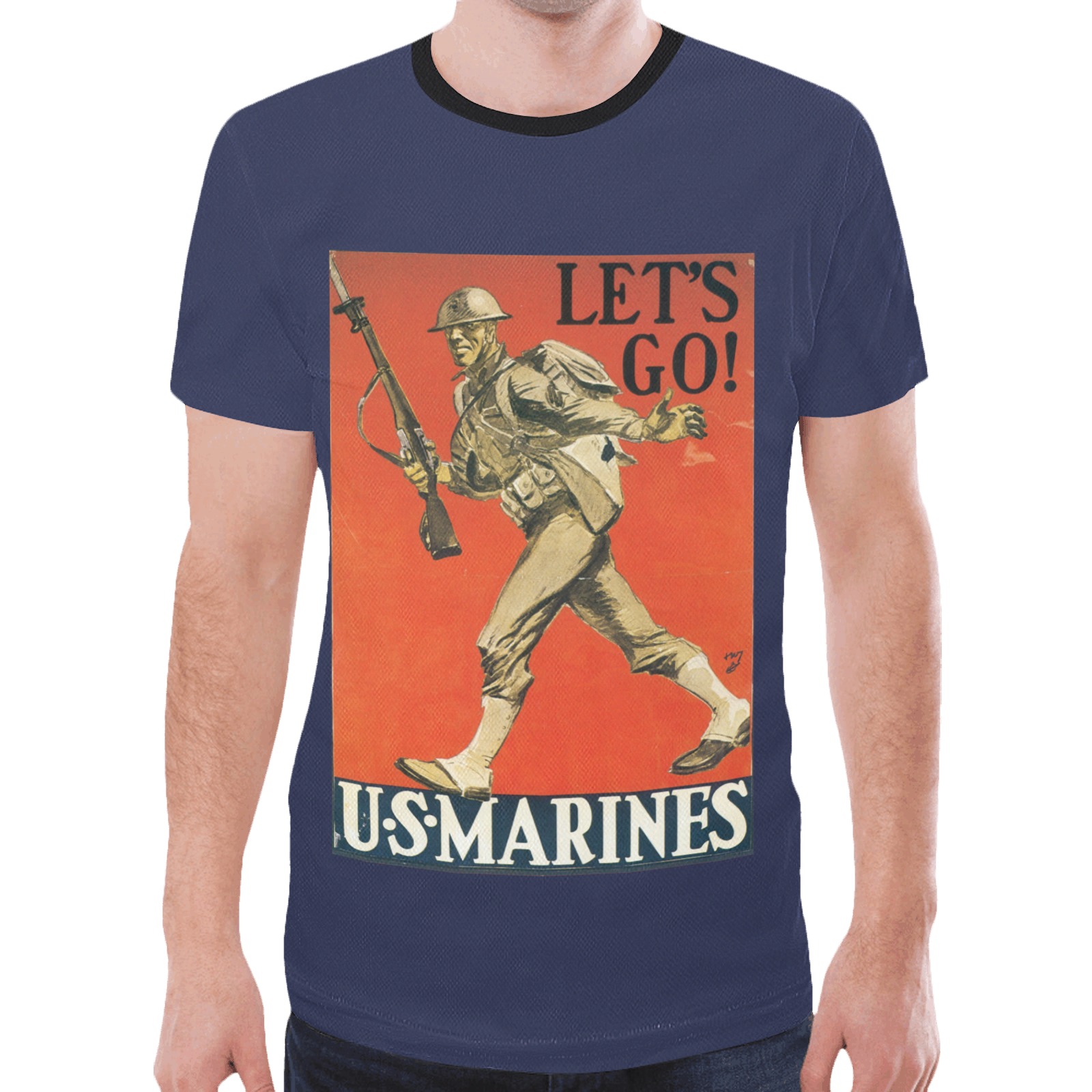 lets go marines New All Over Print T-shirt for Men (Model T45)