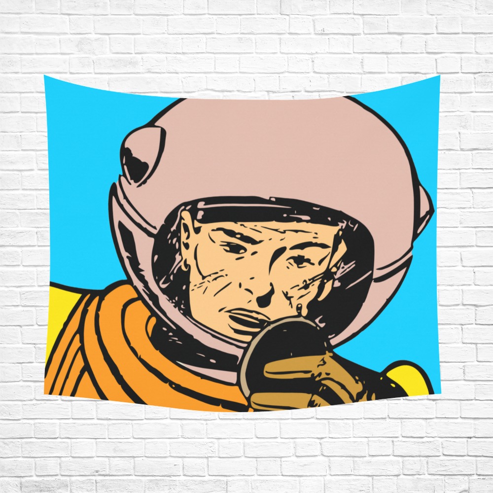 astronaut Polyester Peach Skin Wall Tapestry 60"x 51"