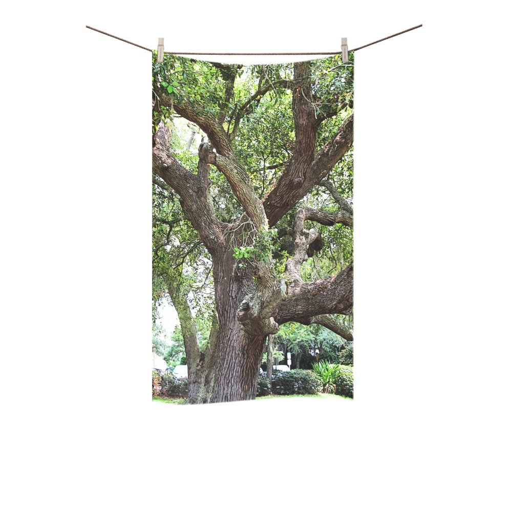 Oak Tree In The Park 7659 Stinson Park Jacksonville Florida Custom Towel 16"x28"