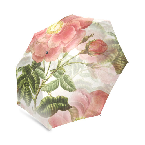 Vintage Red Rose Garden Pattern Foldable Umbrella (Model U01)