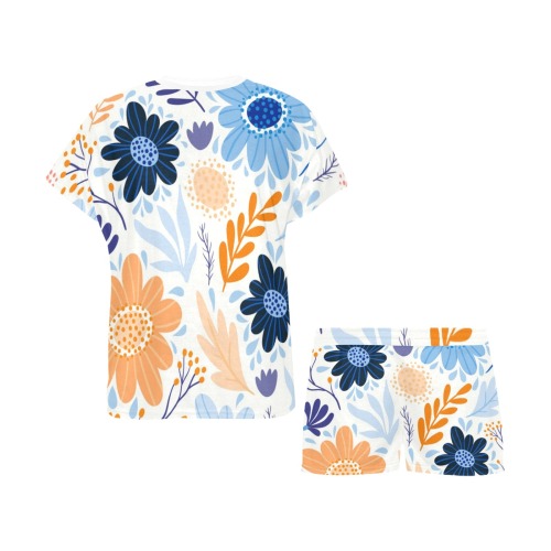 Retro Flowers Women's Short Pajama Set