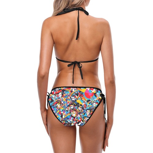 Fantasy pirates colorful geometric abstract art. Custom Bikini Swimsuit (Model S01)