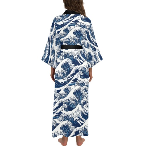 OCEAN WAVES Long Kimono Robe