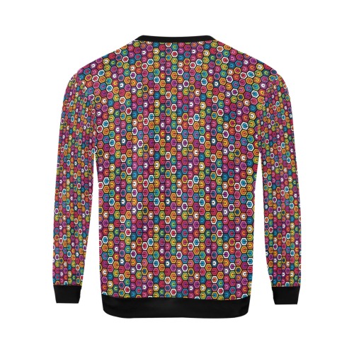 Mid Century Mod Colorful Pattern All Over Print Crewneck Sweatshirt for Men (Model H18)