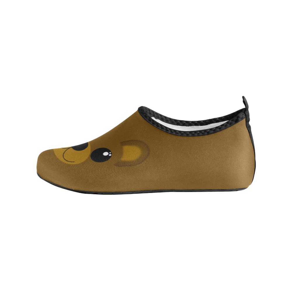 Kawaii Brown Bear Kids' Slip-On Water Shoes (Model 056)