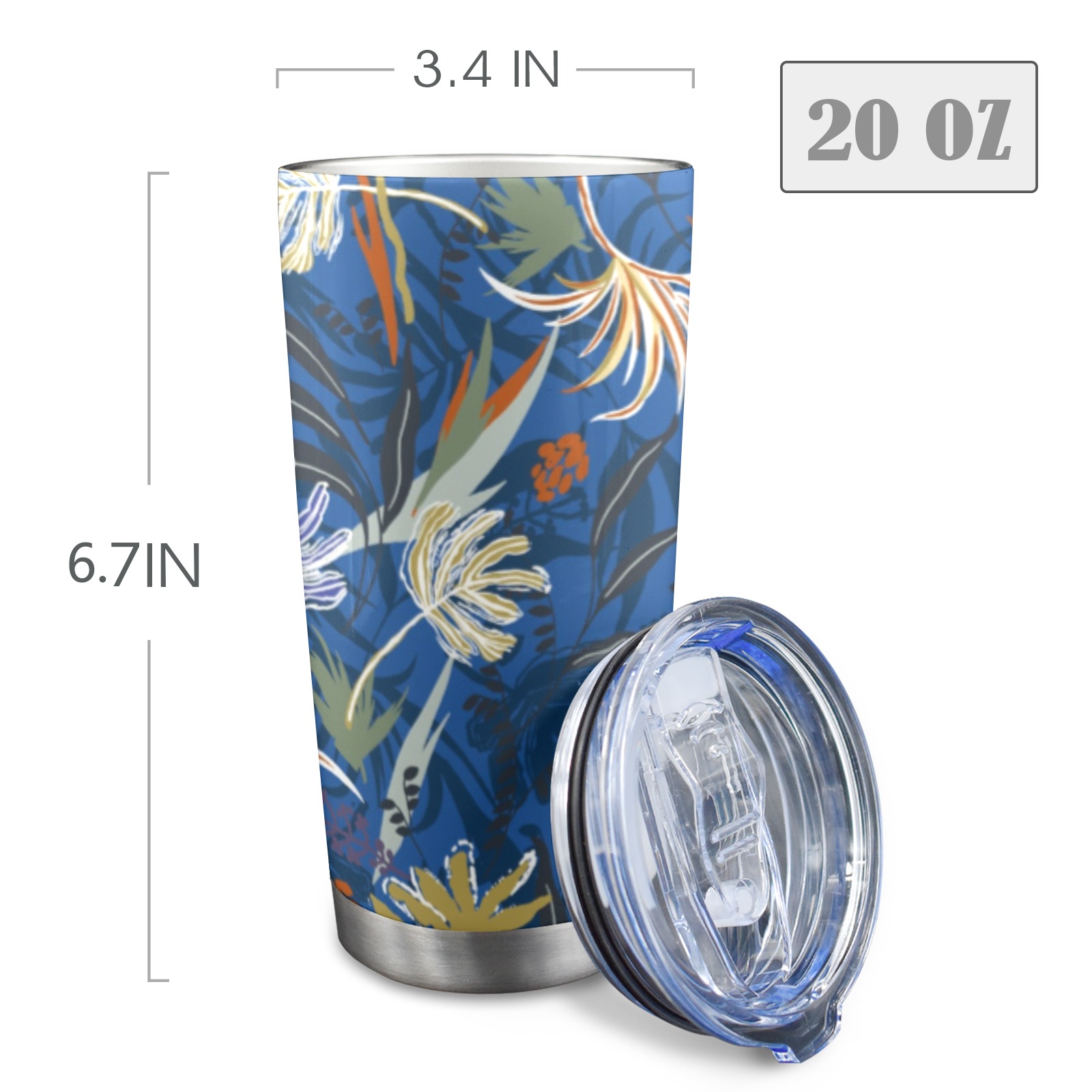 Modern tropical nature 2C 20oz Mobile Tumbler with Clear Slide Lid