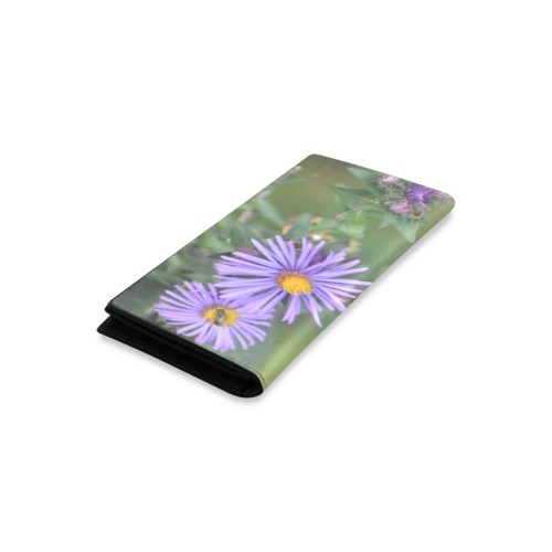 Purple Flowers Womens Wallet Women's Leather Wallet (Model 1611)