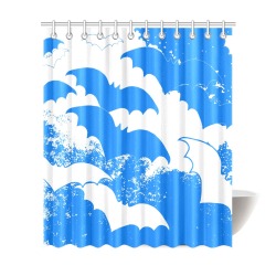 Black Bats In Flight Yellow Shower Curtain 72"x84"