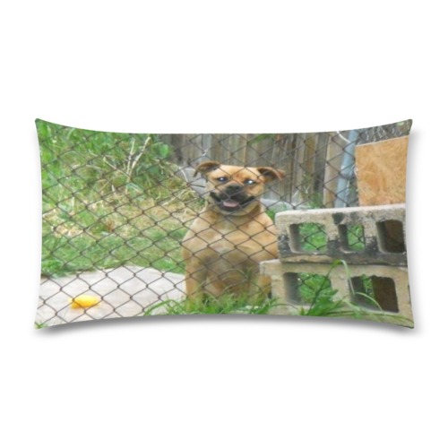 A Smiling Dog Rectangle Pillow Case 20"x36"(Twin Sides)