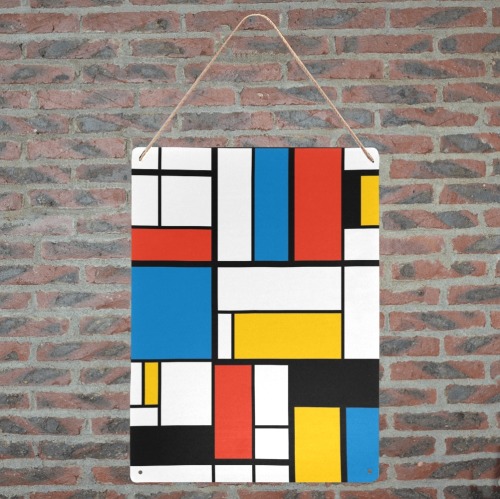 Mondrian De Stijl Modern Metal Sign 12"x16"