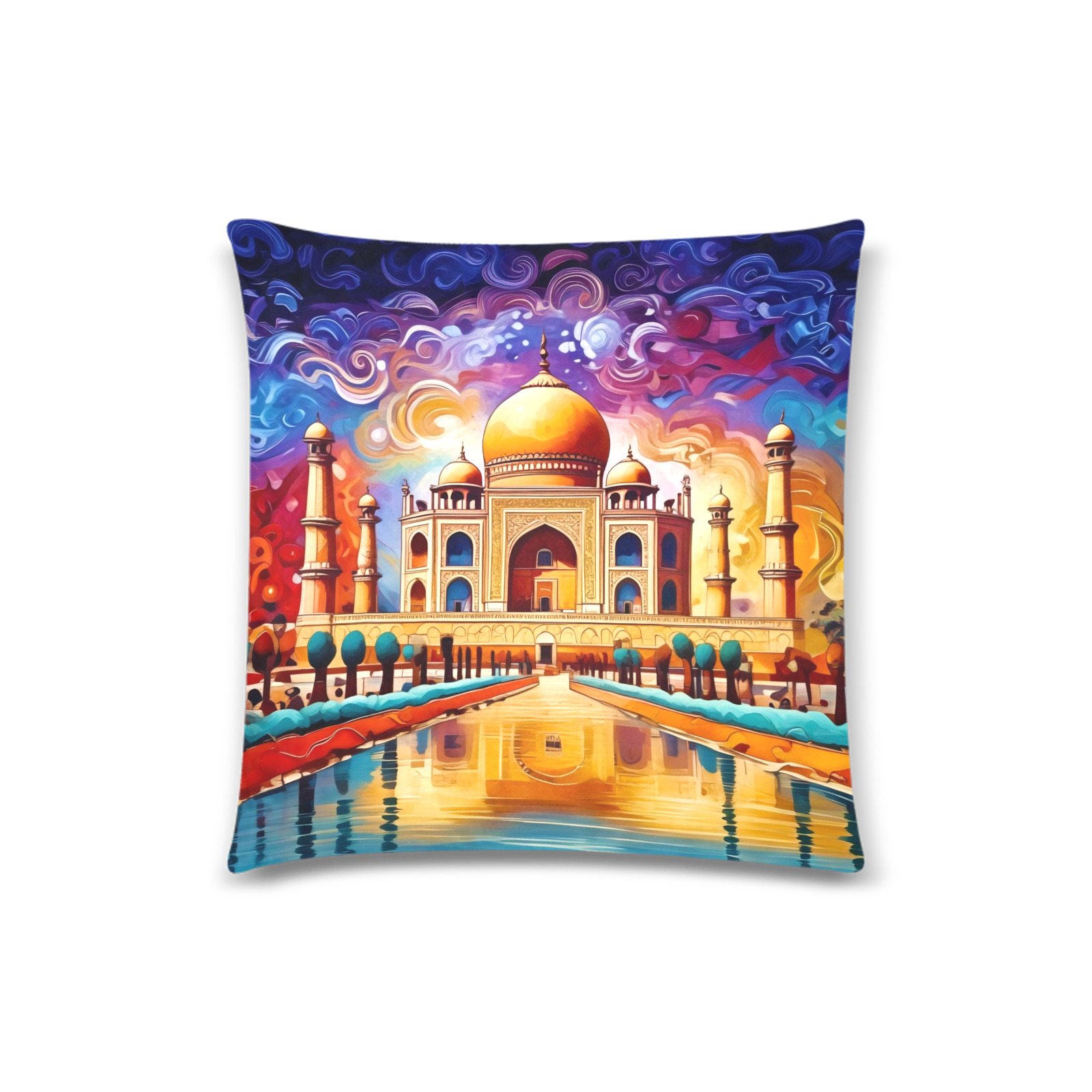 TAJ MAHAL Custom Zippered Pillow Case 18"x18"(Twin Sides)