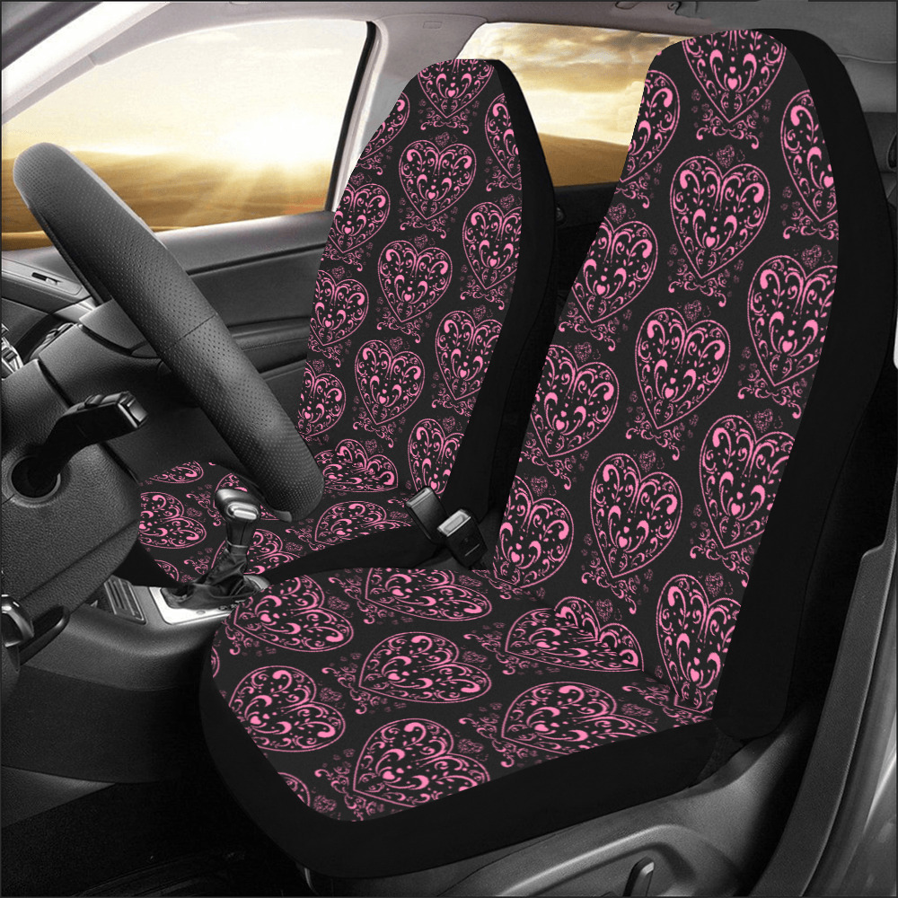 Ornamental Valentine's Day Heart Car Seat Covers (Set of 2)