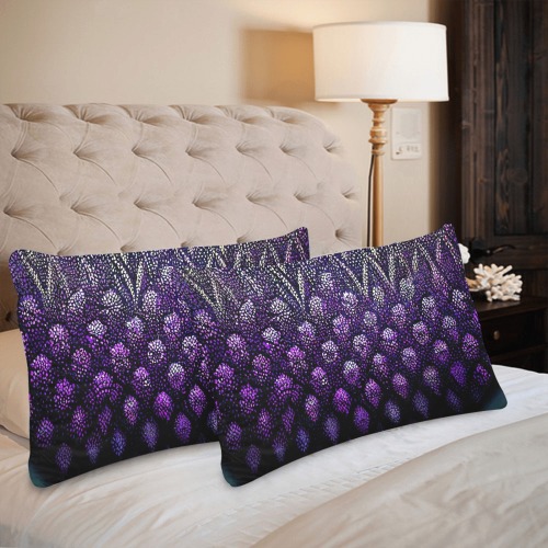 purple flower pattern Custom Pillow Case 20"x 30" (One Side) (Set of 2)