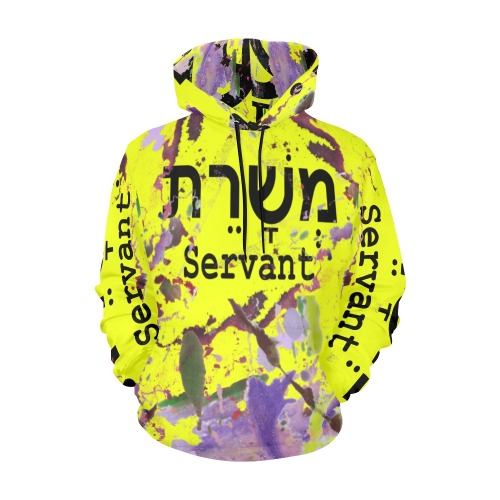 Servant Men Color Blast p Hoodie Yellow All Over Print Hoodie for Men (USA Size) (Model H13)