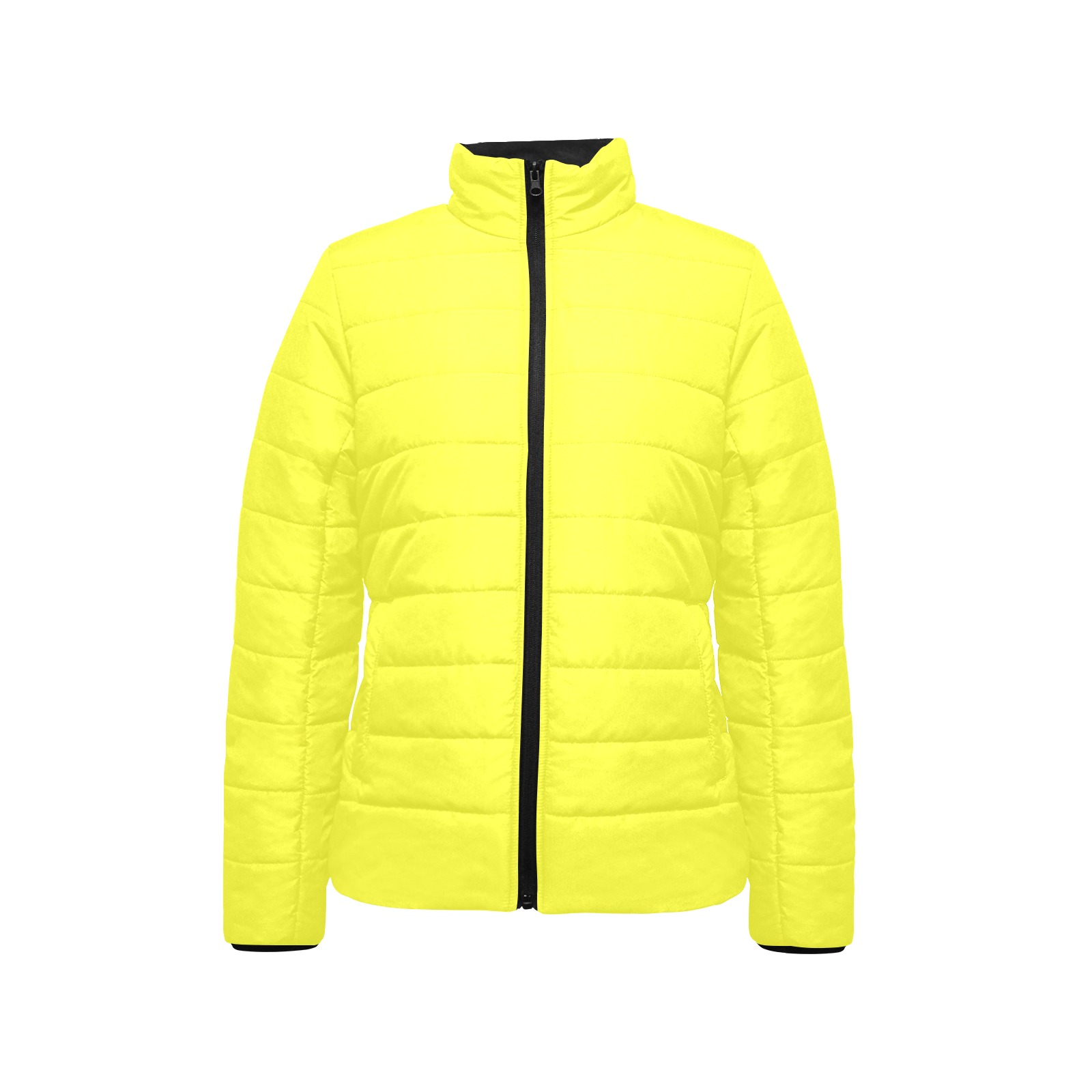 color maximum yellow Women's Stand Collar Padded Jacket (Model H41)