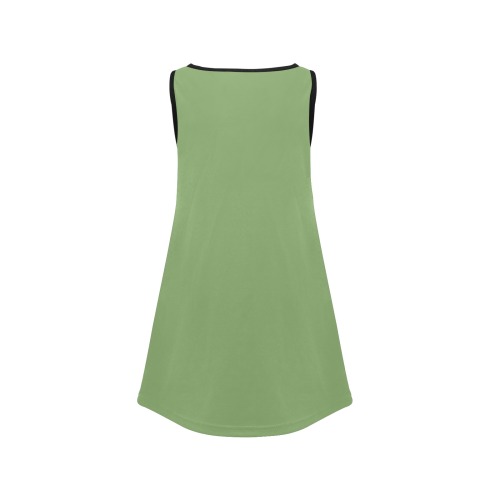 color asparagus Girls' Sleeveless Dress (Model D58)