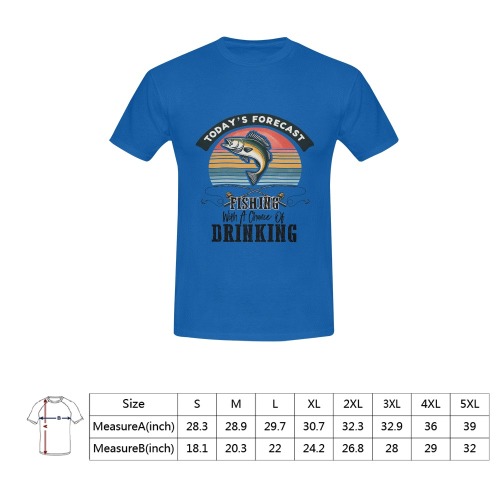 Today's Forecast Fishing With The Chance Of Drinking (B) Men's T-Shirt in USA Size (Front Printing Only)