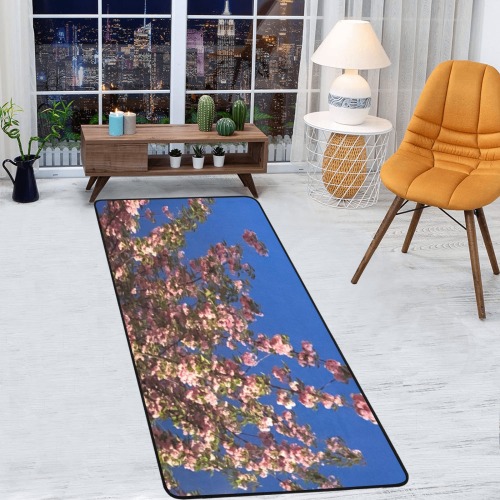 Cherry Tree Collection Area Rug with Black Binding  7'x3'3''