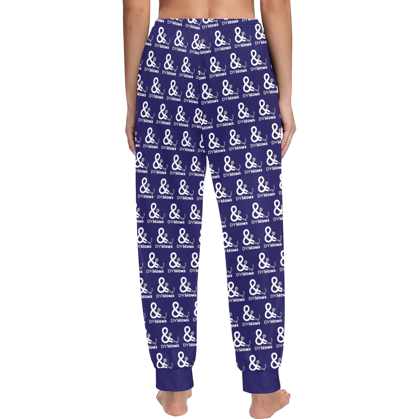 Navy pants all over logo Women's All Over Print Pajama Trousers
