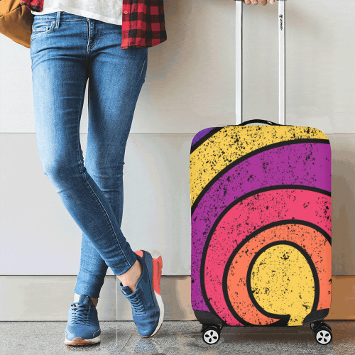 Retro Abstract 70s 80s Luggage Cover/Small 18"-21"