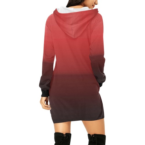 orn red All Over Print Hoodie Mini Dress (Model H27)
