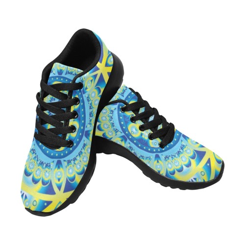mandala 3 blue and yellow Men’s Running Shoes (Model 020)